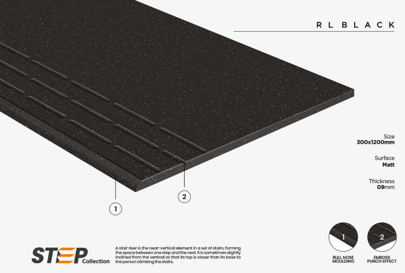 Procelin Riser Malaysia Full Body Porcelain Step Riser Tiles 120x30cm Rustic Matt Finish